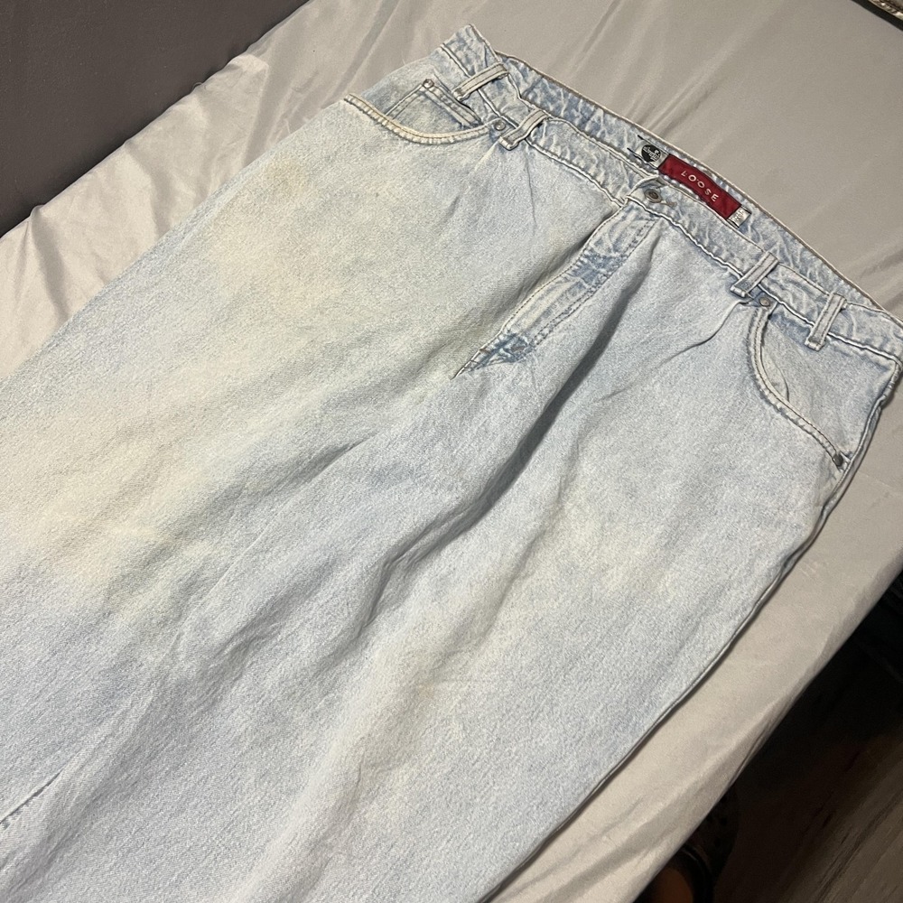 Levis SilverTab Loose Jeans Mens 40x33 Blue Light Wash Relaxed Wide Leg Denim - Picture 5 of 8